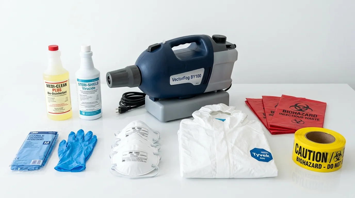 Professional biohazard remediation crew working in Newton Highlands